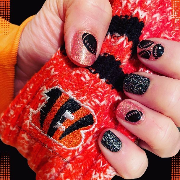 Neat Football Nail On Female