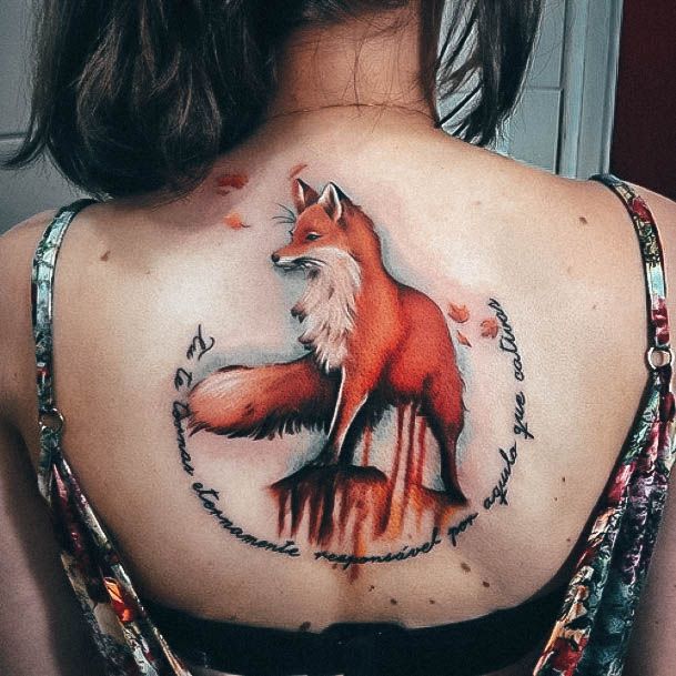 Neat Fox Tattoo On Female