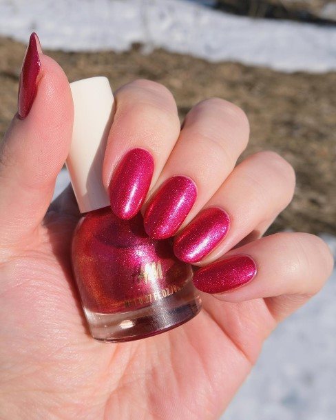 Neat Fuchsia Nail On Female