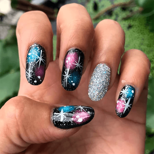 Neat Galaxy Nail On Female