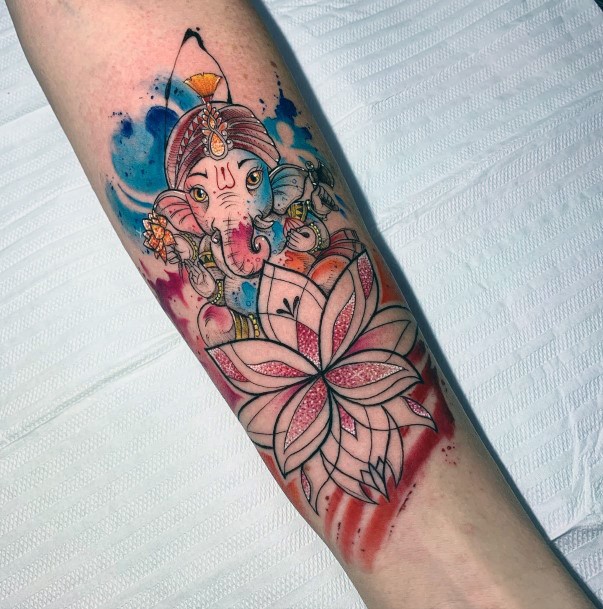 Neat Ganesha Tattoo On Female