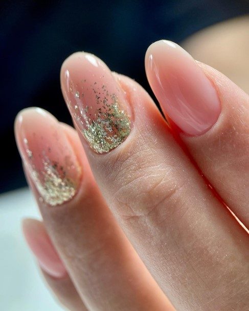 Neat Gold Ombre Nail On Female