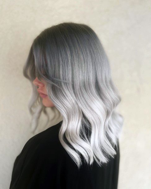 Neat Grey Ombre Hairstyles On Female