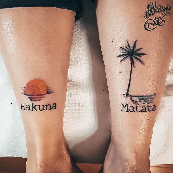 Neat Hakuna Matata Tattoo On Female