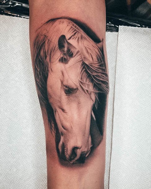 Neat Horse Tattoo On Female