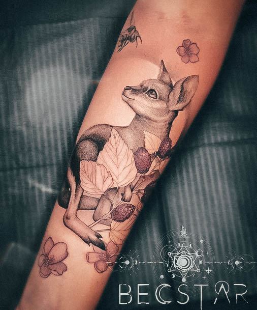 Neat Kangaroo Tattoo On Female