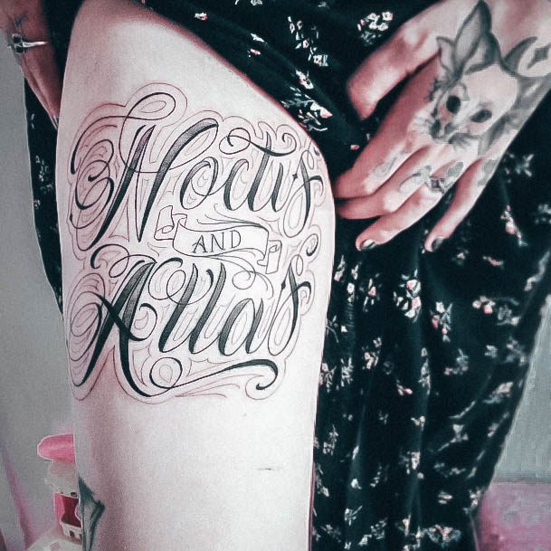 Neat Kids Name Tattoo On Female