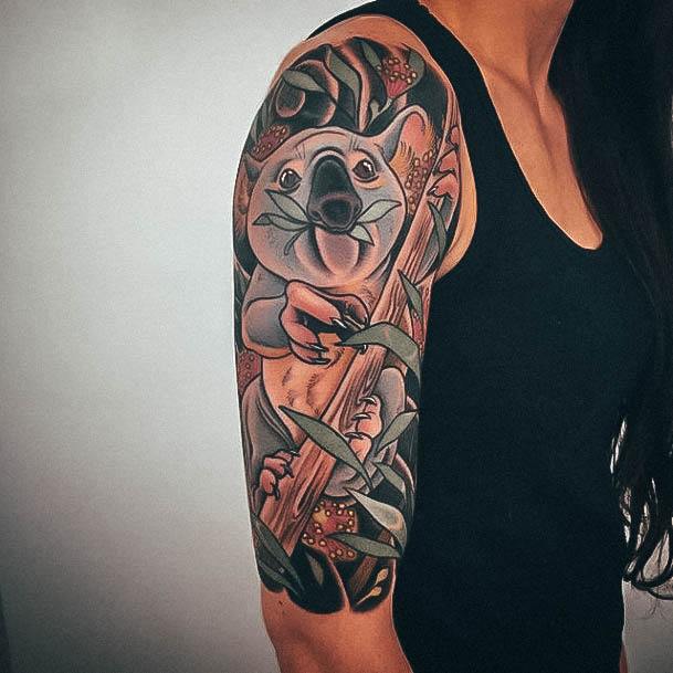 Neat Koala Tattoo On Female