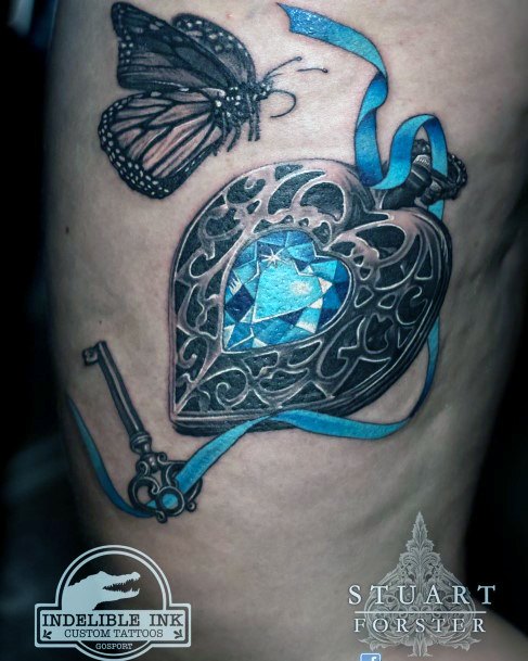 Neat Locket Tattoo On Female