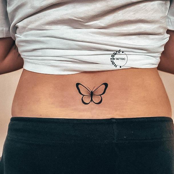 Neat Lower Back Tattoo On Female