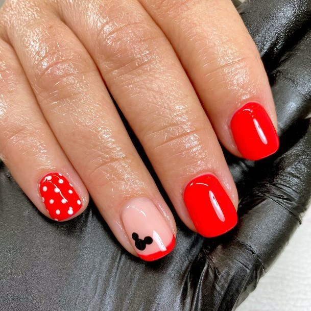 Neat Mickey Mouse Nail On Female