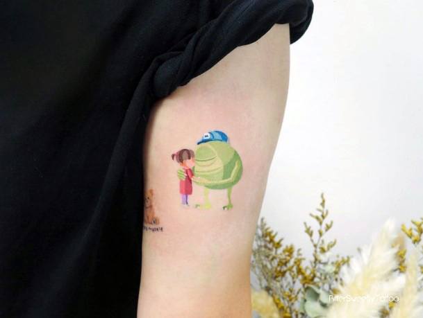 Neat Monsters Inc Tattoo On Female