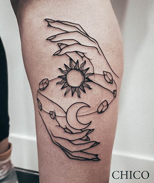 Neat Moon Tattoo On Female