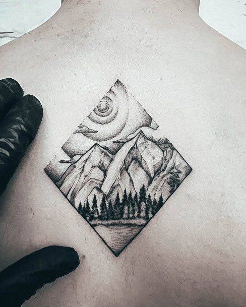 Neat Mountain Tattoo On Female