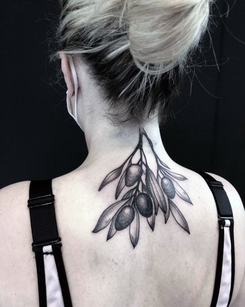 Neat Olive Tree Tattoo On Female