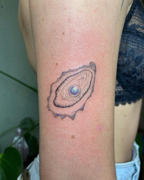 Neat Oyster Tattoo On Female