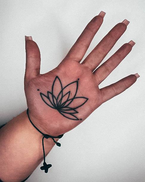 Neat Palm Tattoo On Female