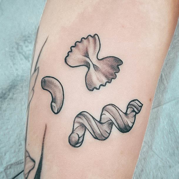 Neat Pasta Tattoo On Female