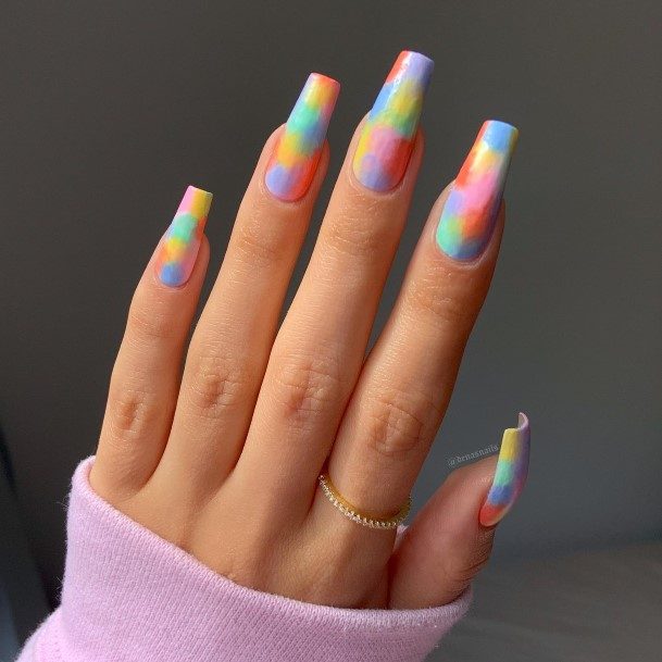 Neat Pastel Nail On Female