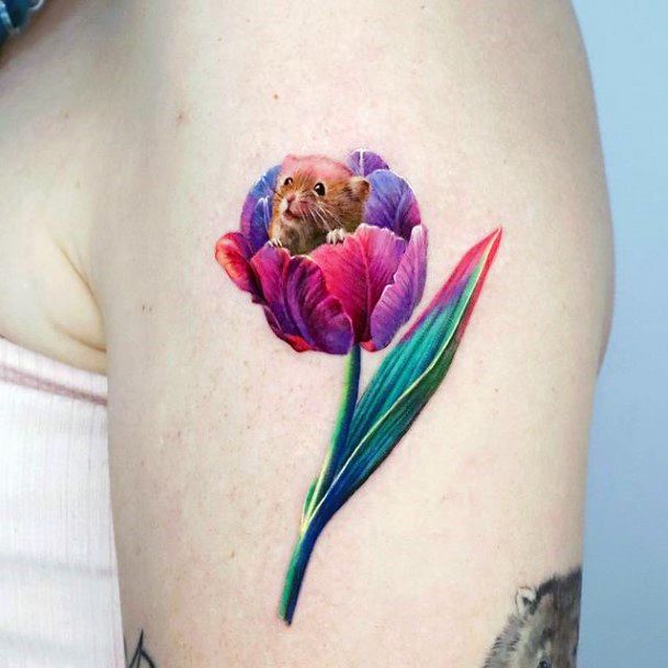 Neat Pet Tattoo On Female