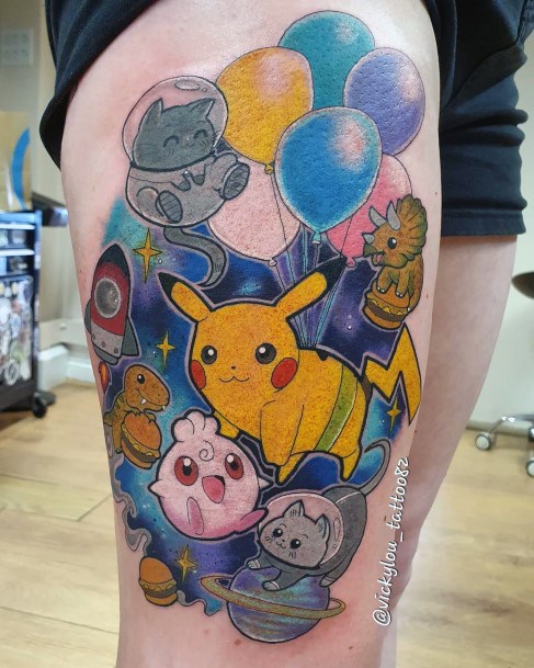Neat Pikachu Tattoo On Female