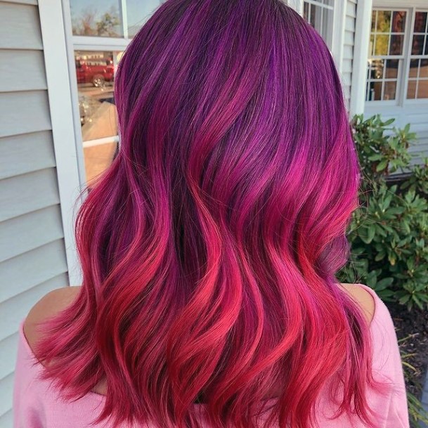 Neat Pink Ombre Hairstyles On Female