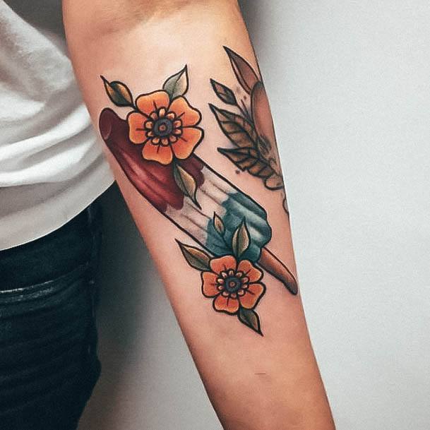 Neat Popsicle Tattoo On Female