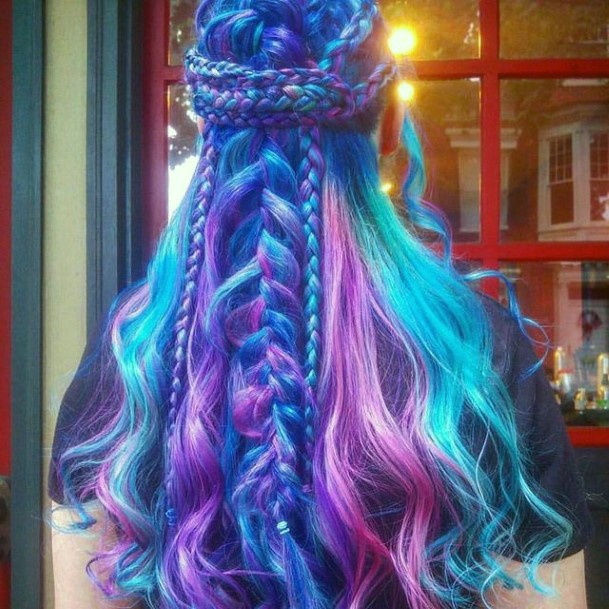Neat Purple Hairstyles On Female