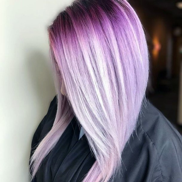 Neat Purple Ombre Hairstyles On Female