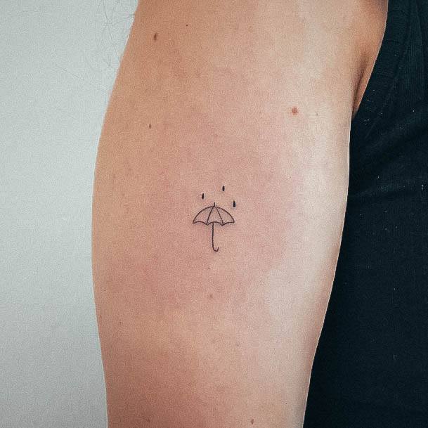 Neat Rain Tattoo On Female