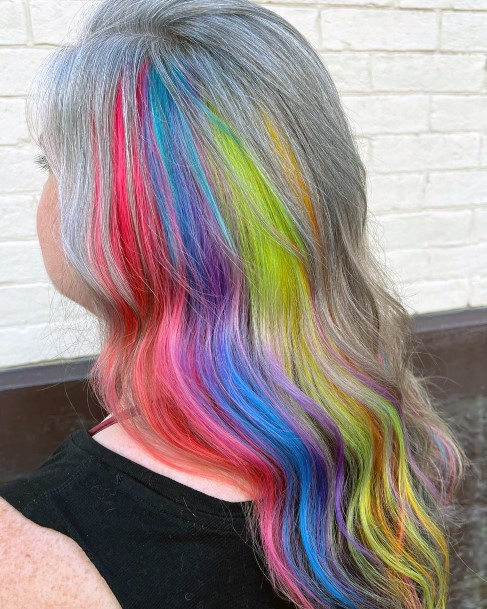 Neat Rainbow Hairstyles On Female