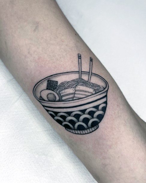 Neat Ramen Tattoo On Female