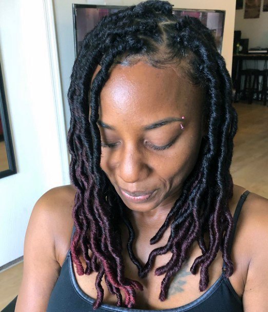 Neat Red Tips Dreadlocks Natural Hairstyles For Black Women