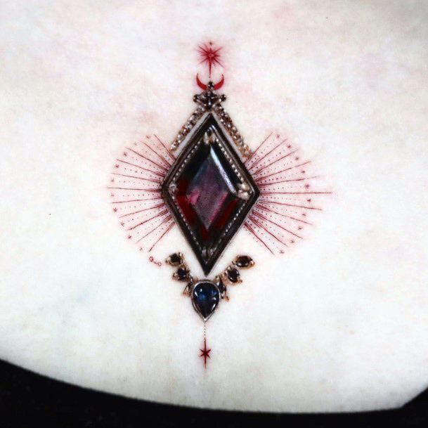 Top 100 Best Ruby Tattoos For Women Red Gemstone Design Ideas