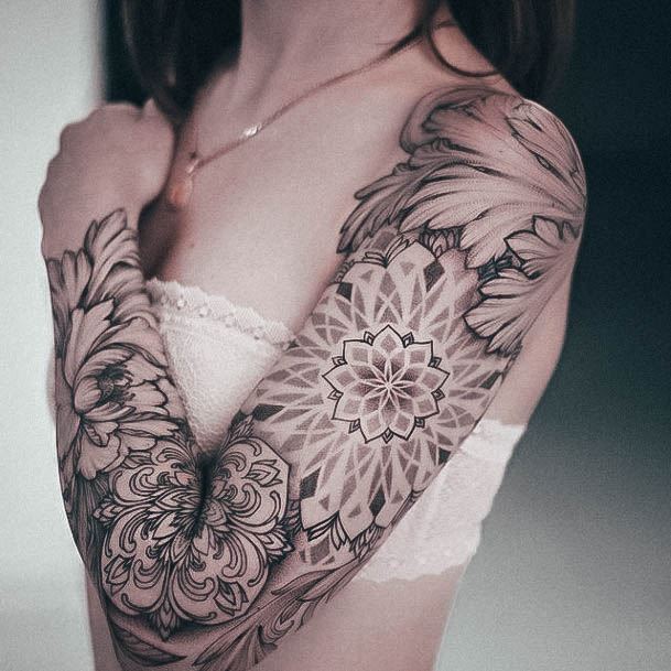 Neat Sacred Geometry Tattoo On Female