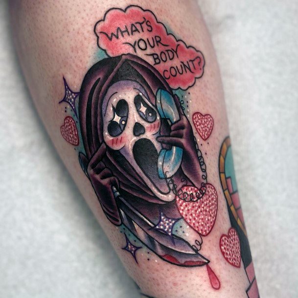 Neat Scream Tattoo On Female