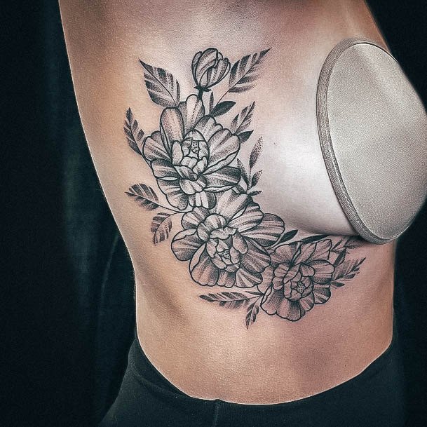 Neat Side Boob Tattoo On Female