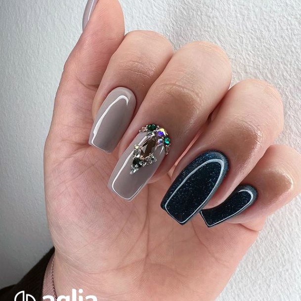 Neat Silver Dress Nail On Female