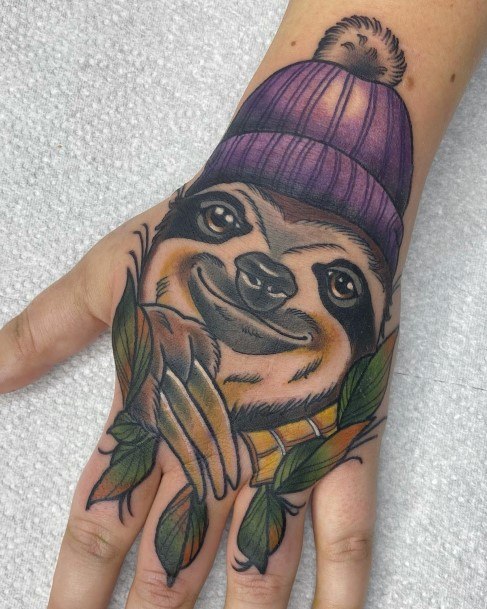 Neat Sloth Tattoo On Female