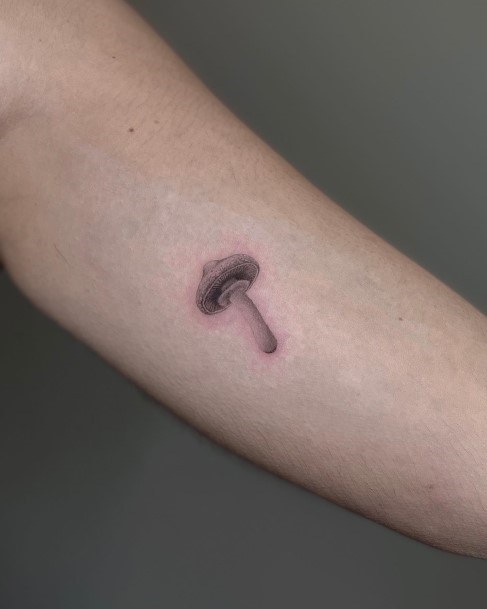 Neat Small Mushroom Tattoo On Female