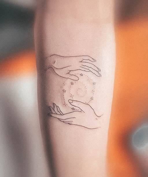 Neat Star Tattoo On Female