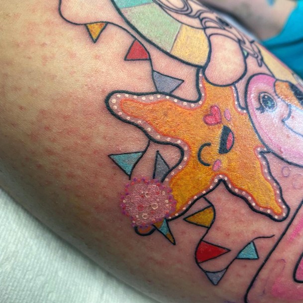 Neat Starfish Tattoo On Female