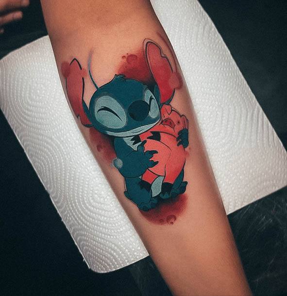 Neat Stitch Tattoo On Female