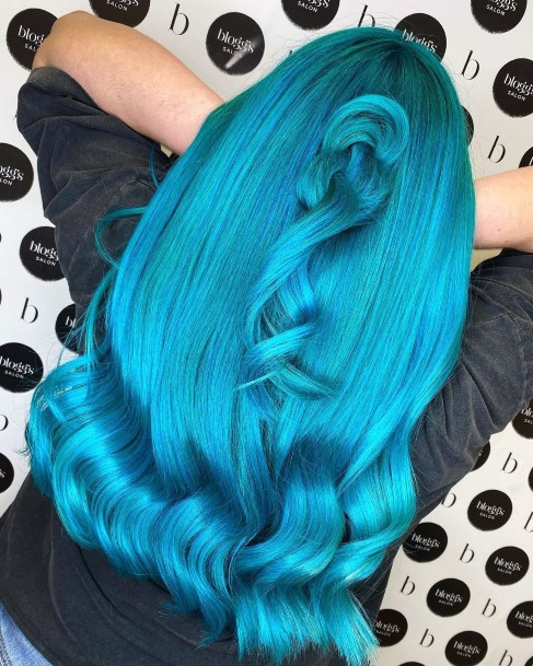 Neat Turquoise Hairstyles On Female