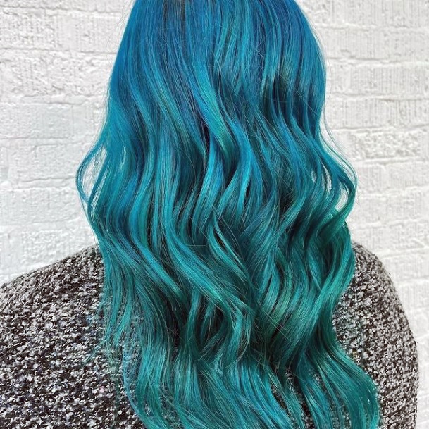 Neat Turquoise Ombre Hairstyles On Female