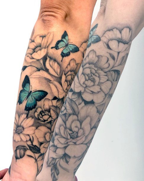 Neat Turquoise Tattoo On Female