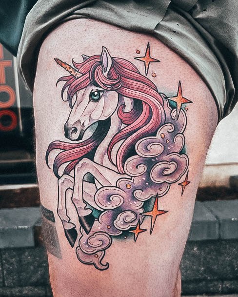 Neat Unicorn Tattoo On Female