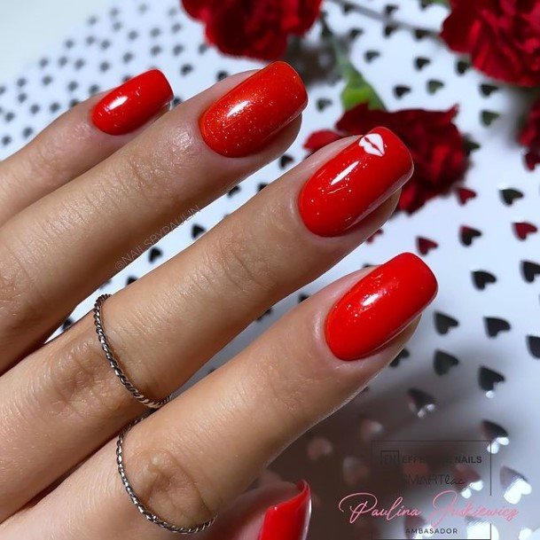 Neat Valentines Day Nail On Female