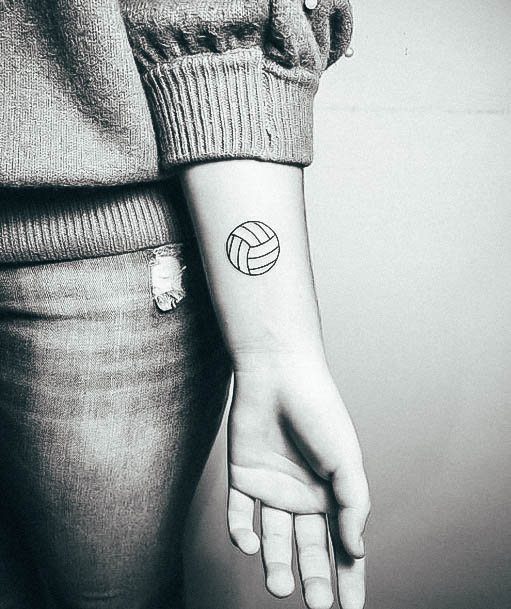 Neat Volleyball Tattoo On Female