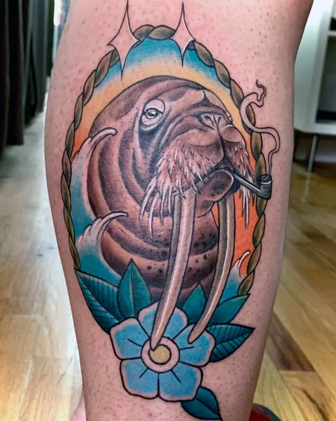 Neat Walrus Tattoo On Female